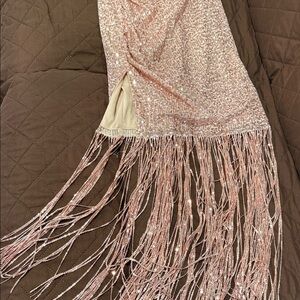 Shein gold fringe dress in size Small (S)